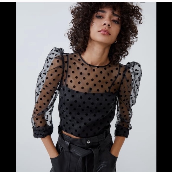 zara spotty top